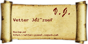 Vetter József névjegykártya