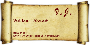 Vetter József névjegykártya
